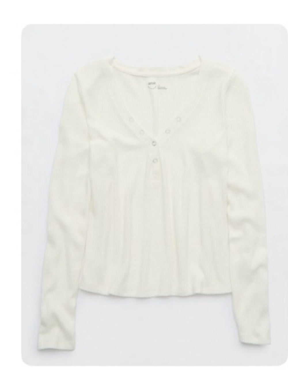 Aerie Women’s Ivory Ribbed Pajama Set